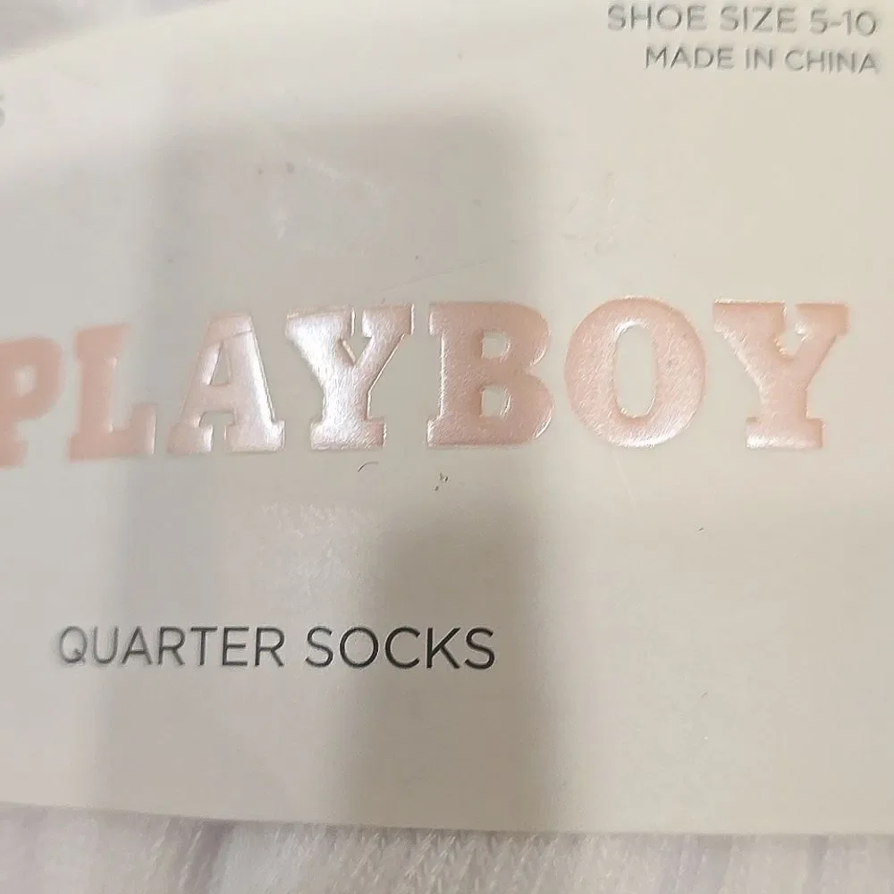 Playboy Multi-Color Bunny Logo 6-PK Ruffle Quarter Socks